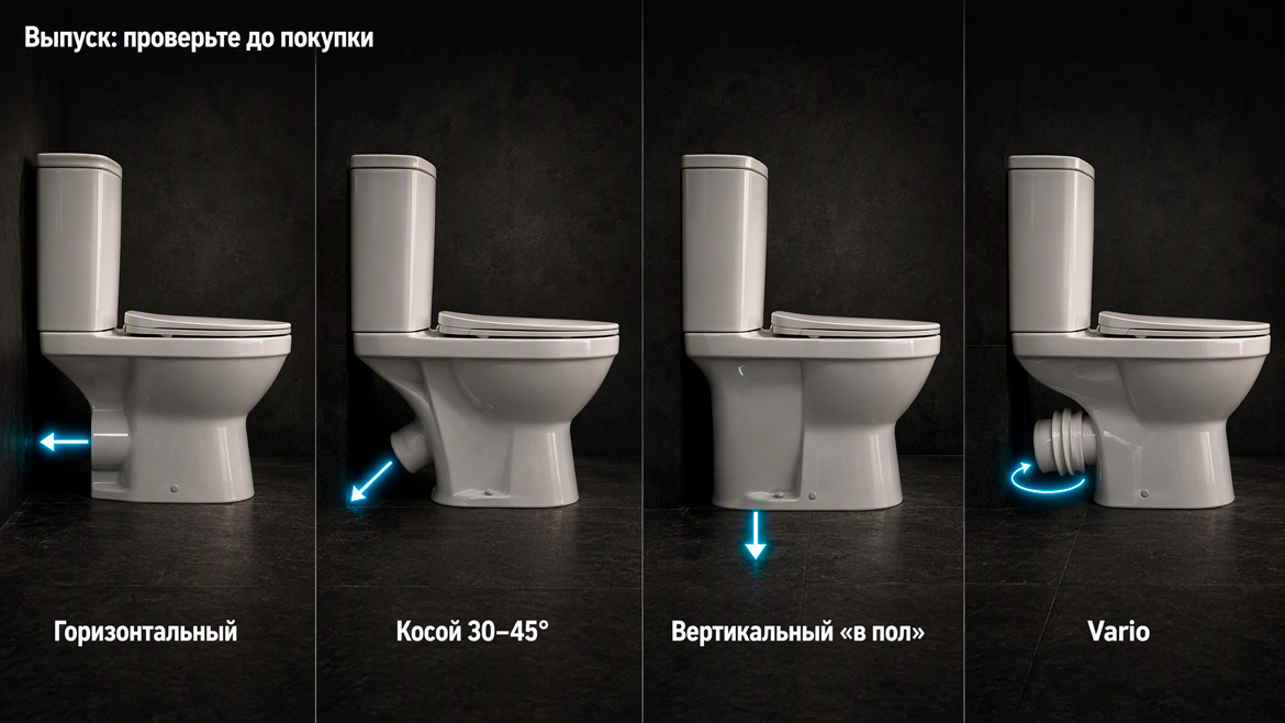 унитаз моноблок типы выпуска